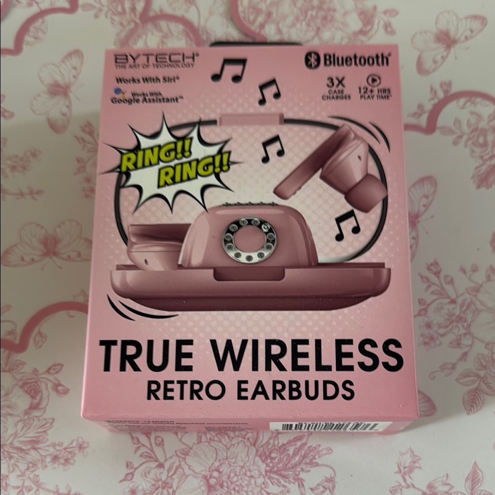 Pink True Wireless Retro Earbuds